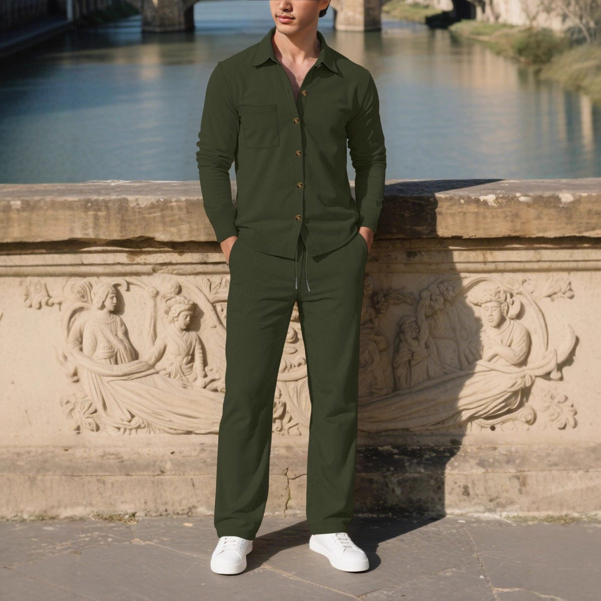 Ensemble Chemise et Pantalon à Manches Longues pour Homme - View 11