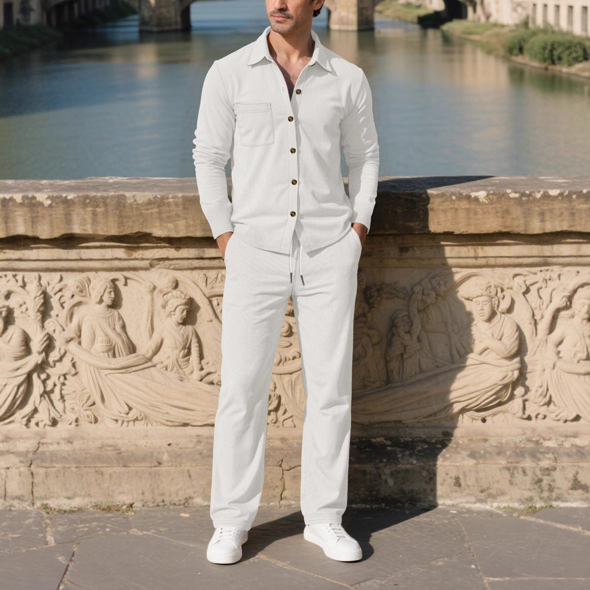 Ensemble Chemise et Pantalon à Manches Longues pour Homme - View 12
