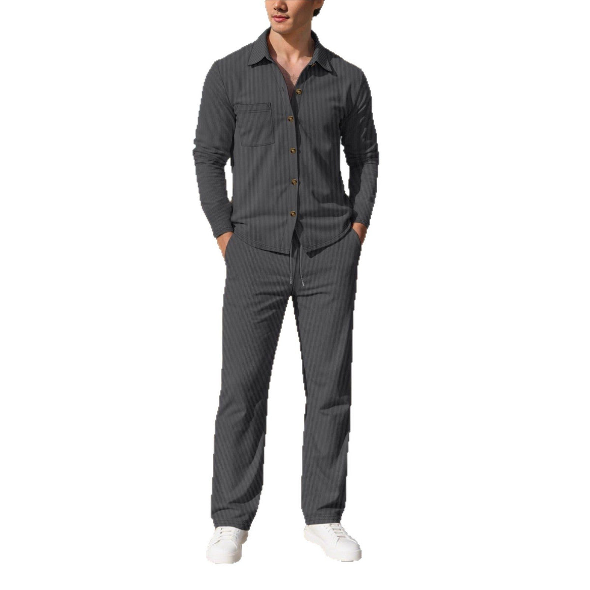Ensemble Chemise et Pantalon à Manches Longues pour Homme - View 13