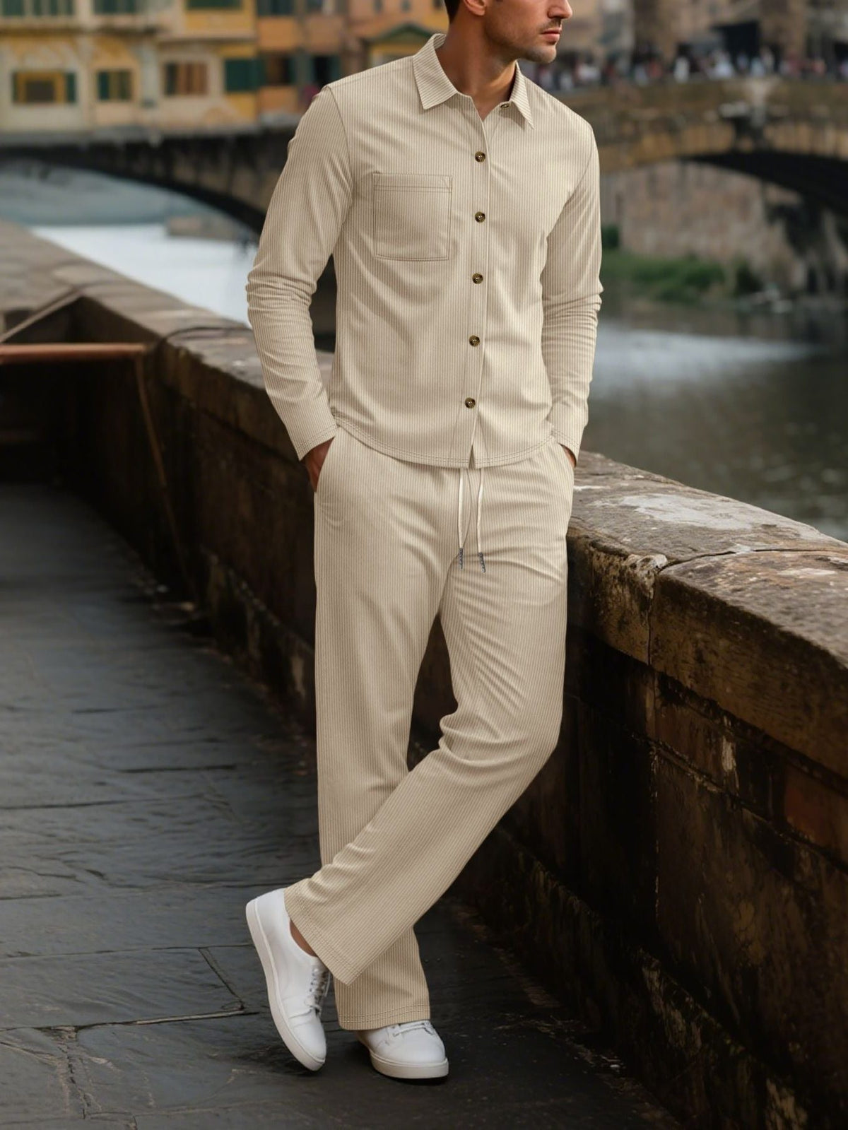 Ensemble Chemise et Pantalon à Manches Longues pour Homme - View 14