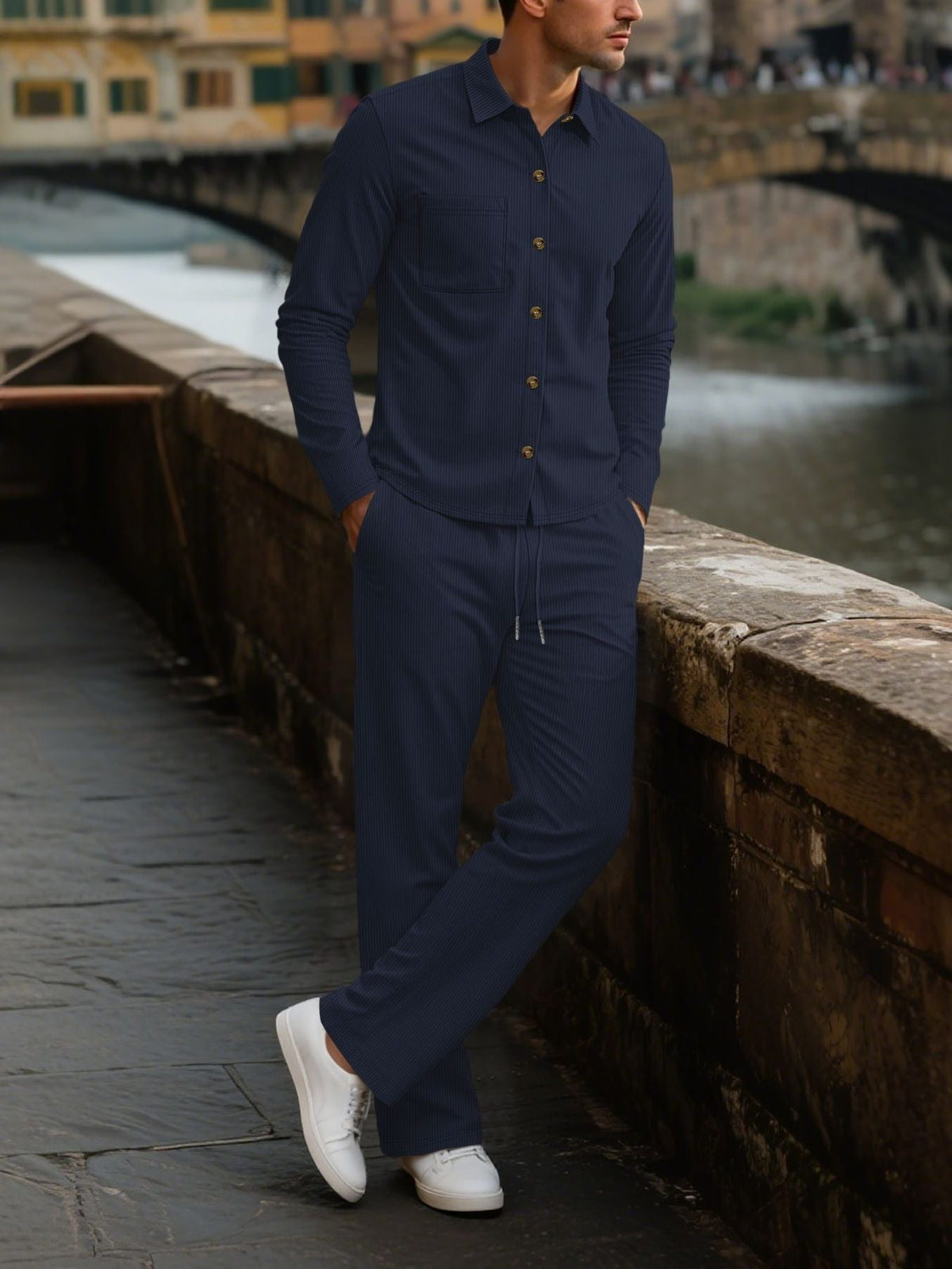 Ensemble Chemise et Pantalon à Manches Longues pour Homme - View 16
