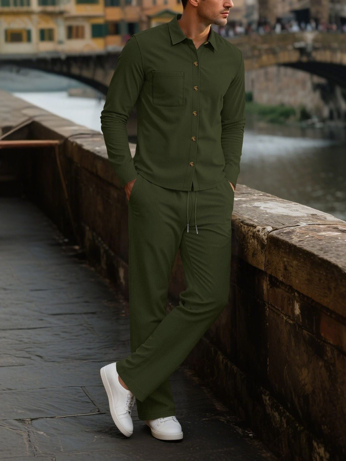 Ensemble Chemise et Pantalon à Manches Longues pour Homme - View 17