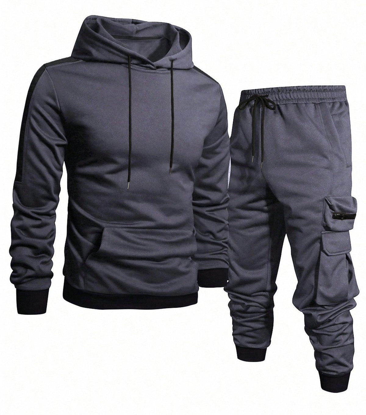 Ensemble Jogging à Capuche avec Poches pour Homme - Gris foncé
