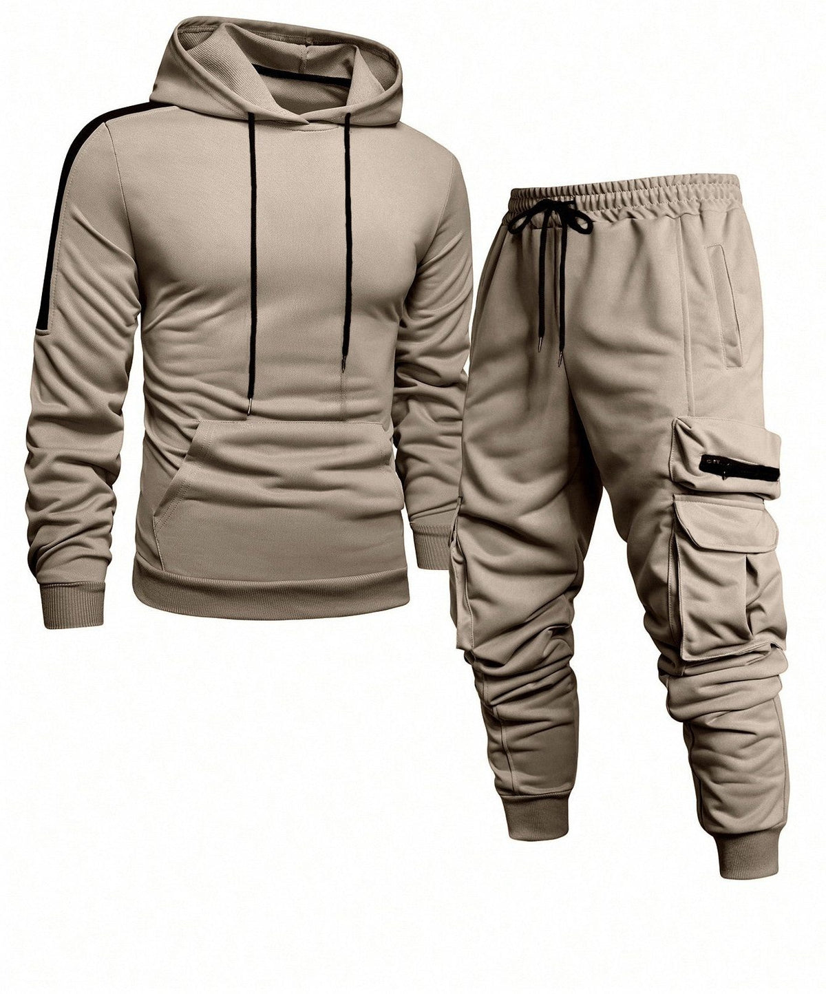 Ensemble Jogging à Capuche avec Poches pour Homme - Khaki