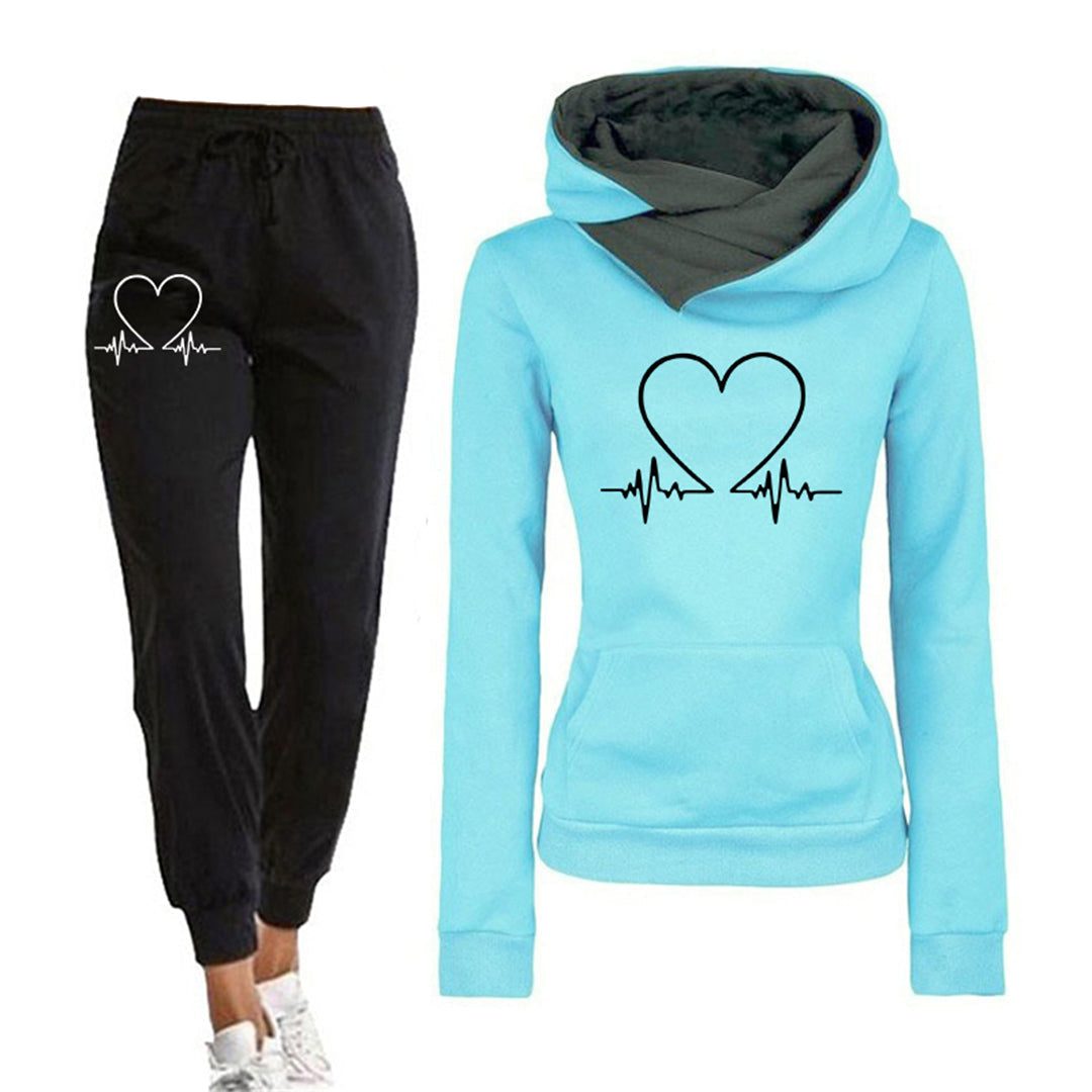 Ensemble Jogging à Cœur pour Femme - Bleu