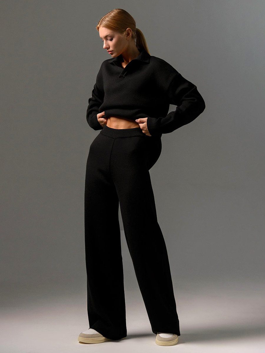 Ensemble Oversize à Col Chemise pour Femme - Noir