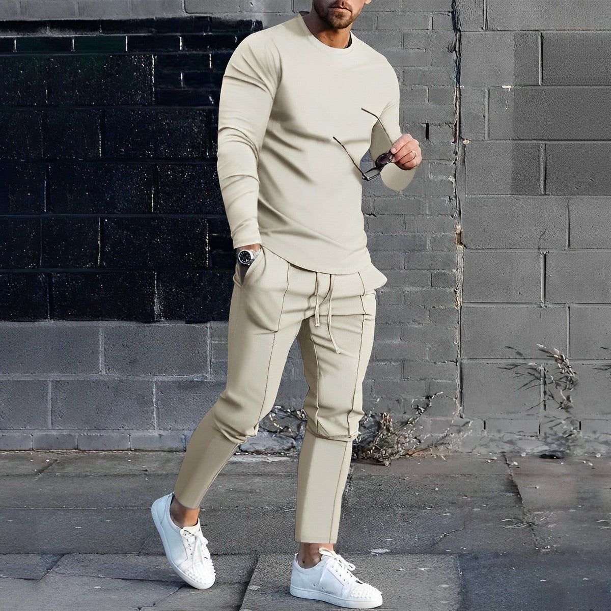 Ensemble Pull et Pantalon de Jogging pour Homme - Abricot