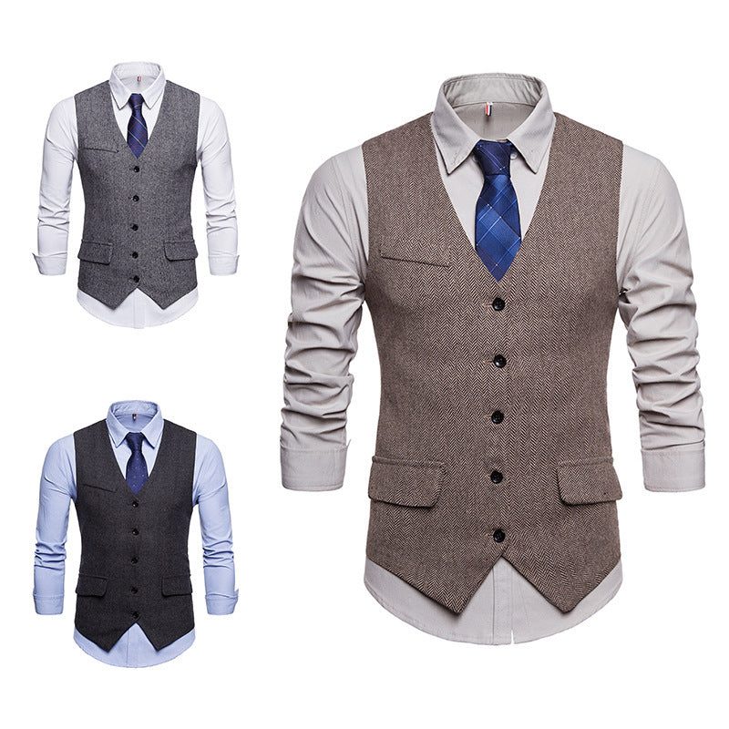 Gilet Boutonnage à Chevrons pour Homme