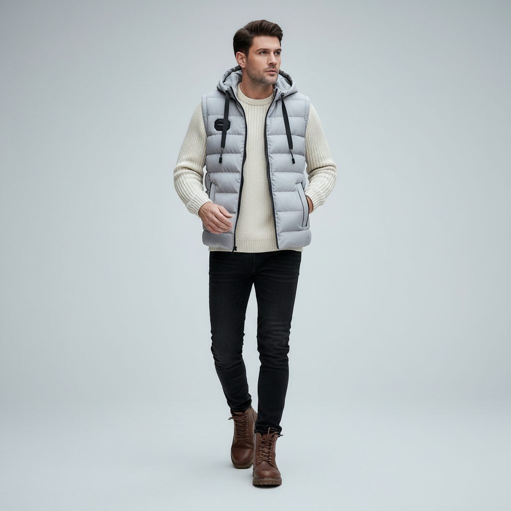 Gilet Matelassé à Capuche pour Homme