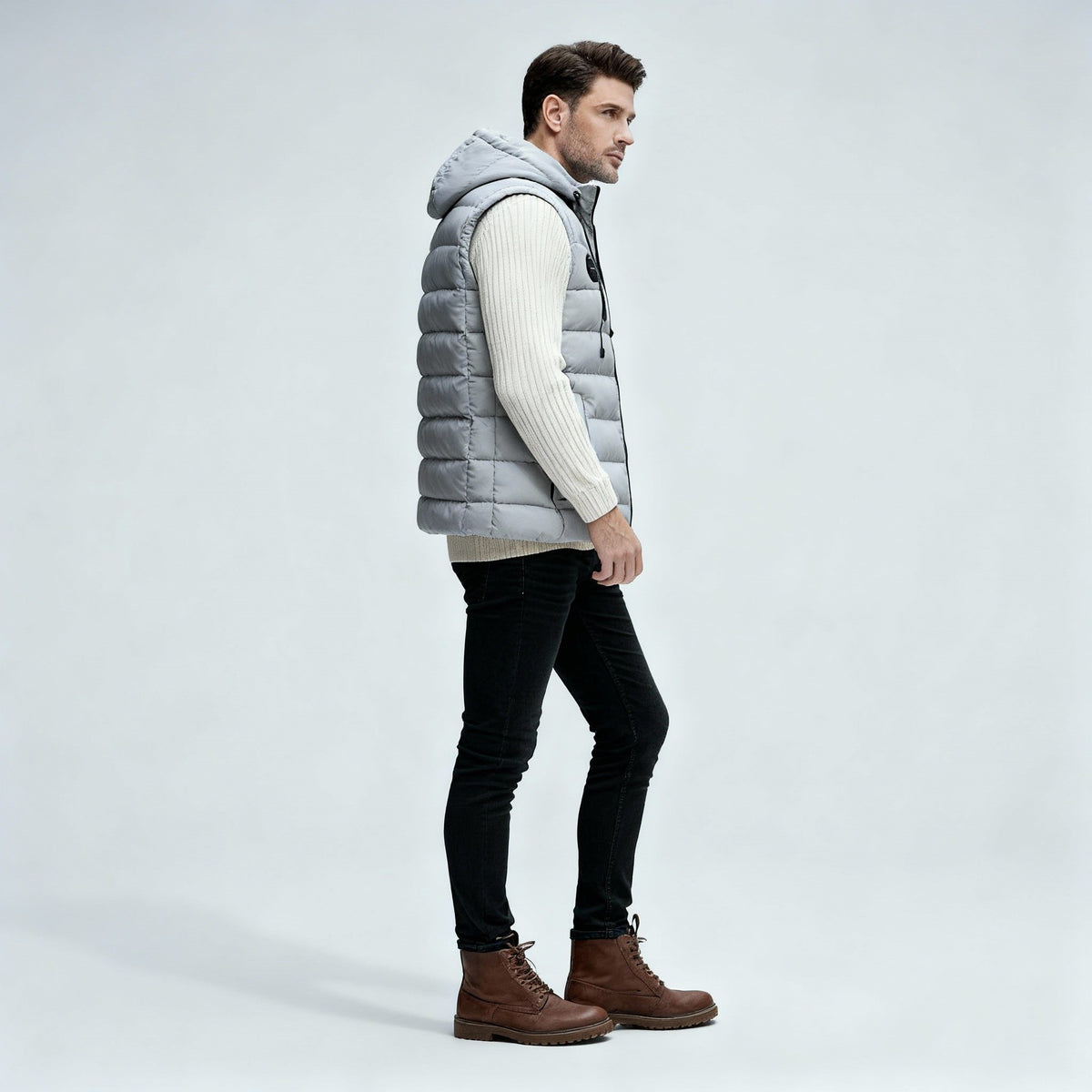 Gilet Matelassé à Capuche pour Homme - View 2