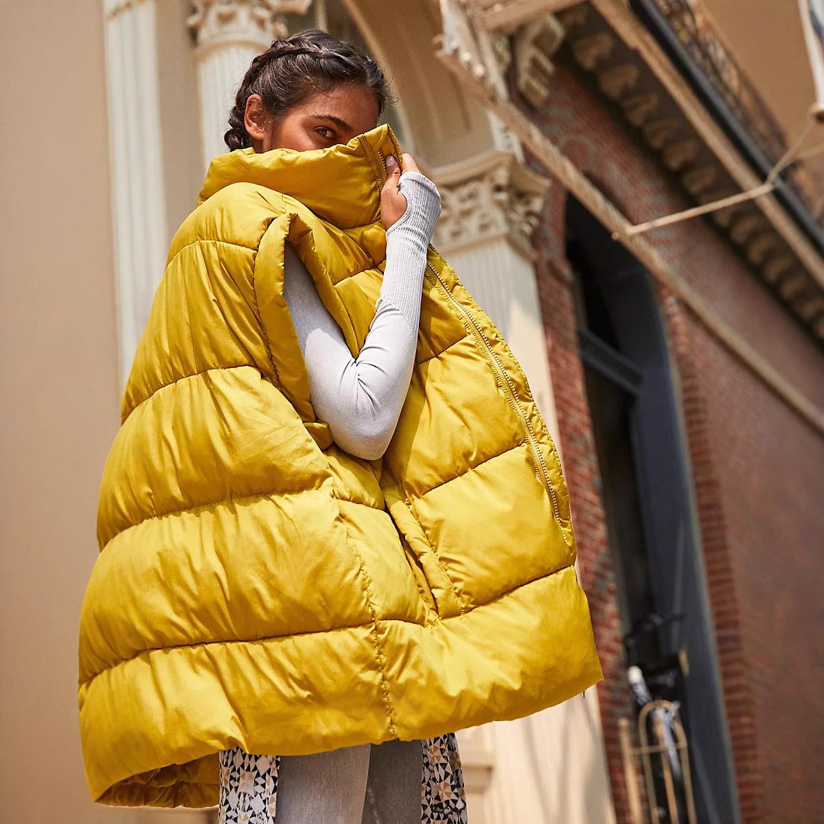 Gilet Matelassé à Col Montant pour Femme - View 4