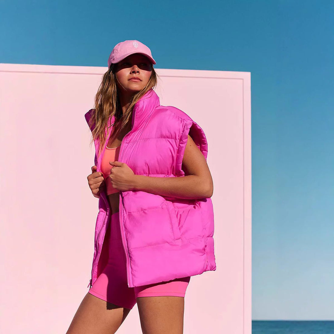 Gilet Matelassé à Col Montant pour Femme