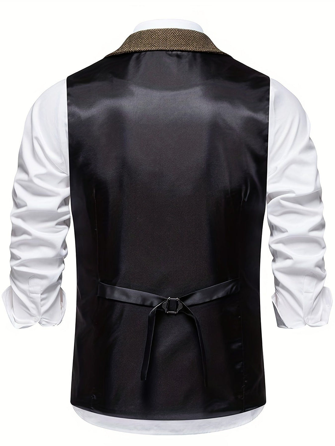Gilet à Motif Chevrons avec Revers pour Homme