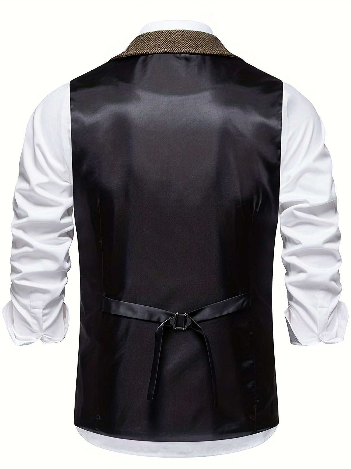 Gilet à Motif Chevrons avec Revers pour Homme