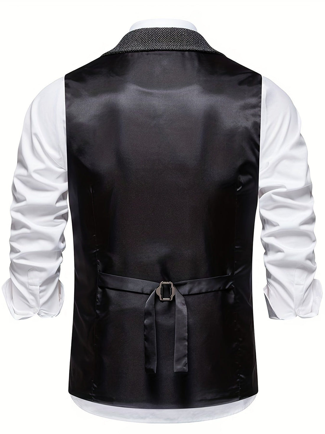 Gilet à Motif Chevrons avec Revers pour Homme