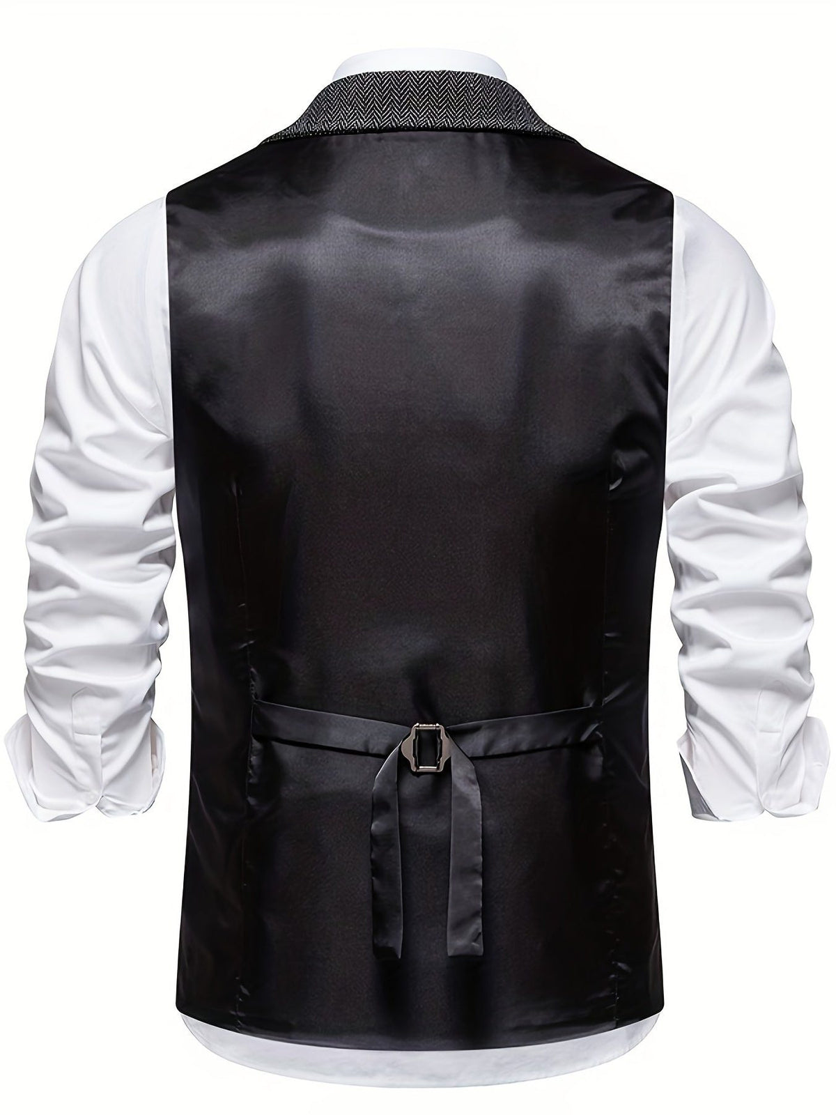 Gilet à Motif Chevrons avec Revers pour Homme - View 2
