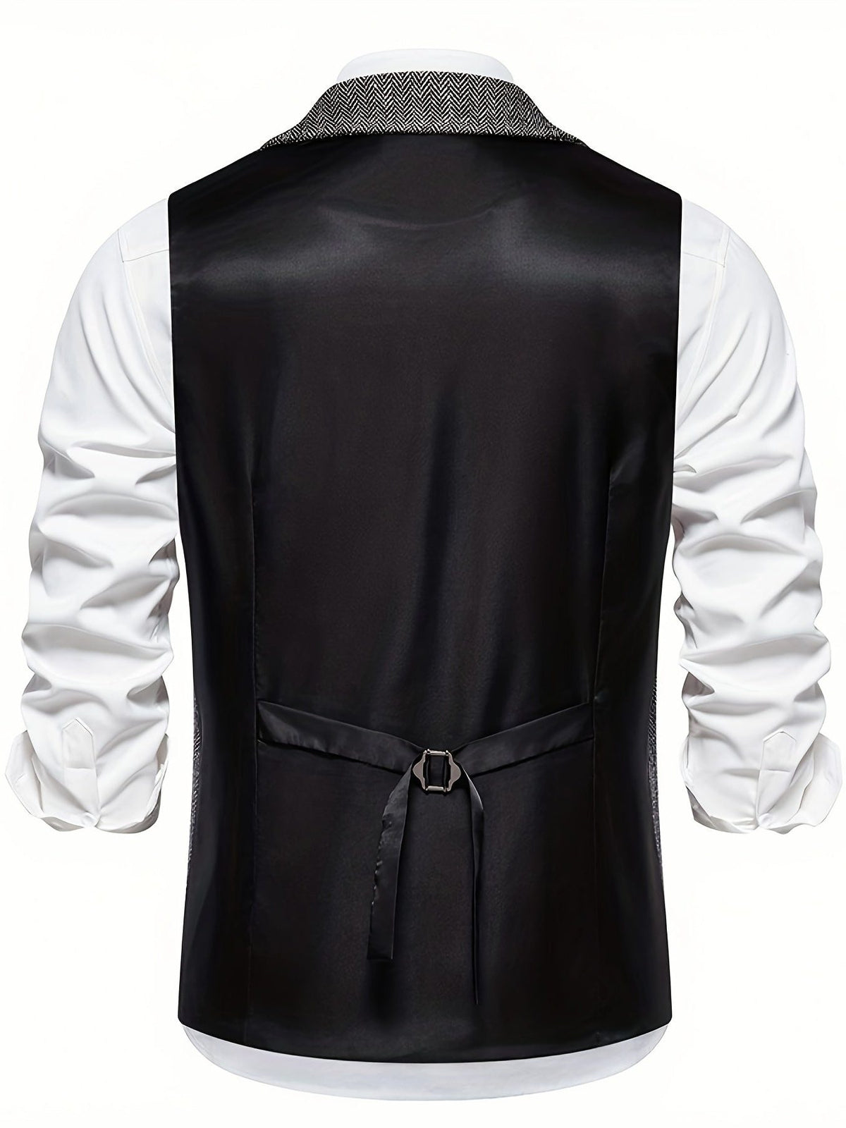 Gilet à Motif Chevrons avec Revers pour Homme - View 3