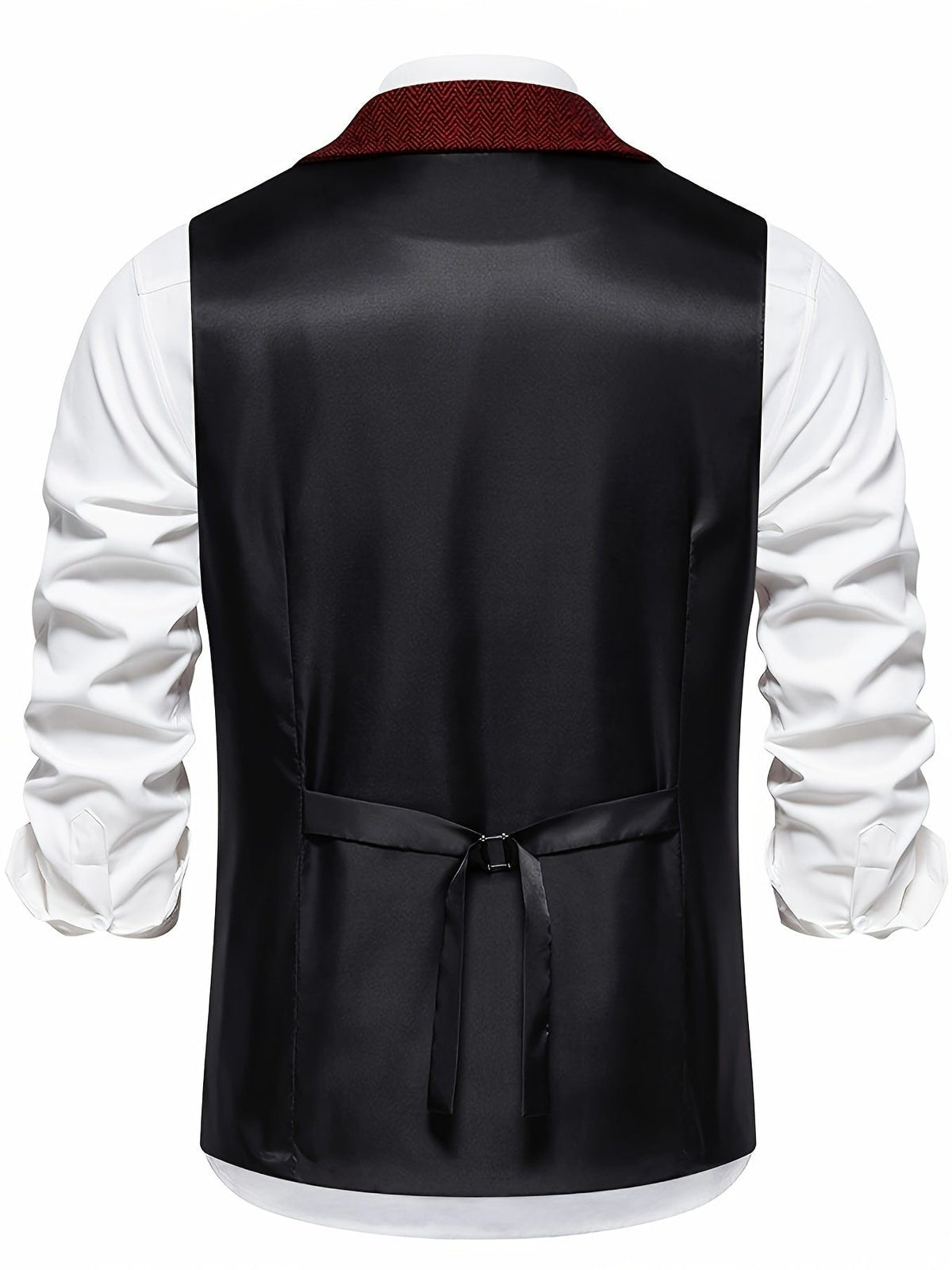 Gilet à Motif Chevrons avec Revers pour Homme - View 4