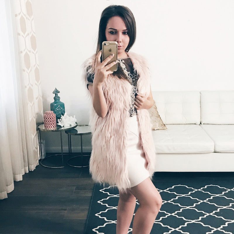 Gilet Oversize en Fausse Fourrure pour Femme - View 2