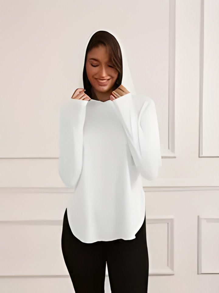Hoodie à Capuche Manches Longues Protection UV pour Femme - Blanc