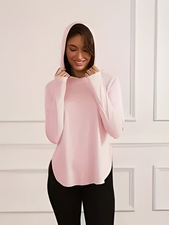 Hoodie à Capuche Manches Longues Protection UV pour Femme - Rose rouge