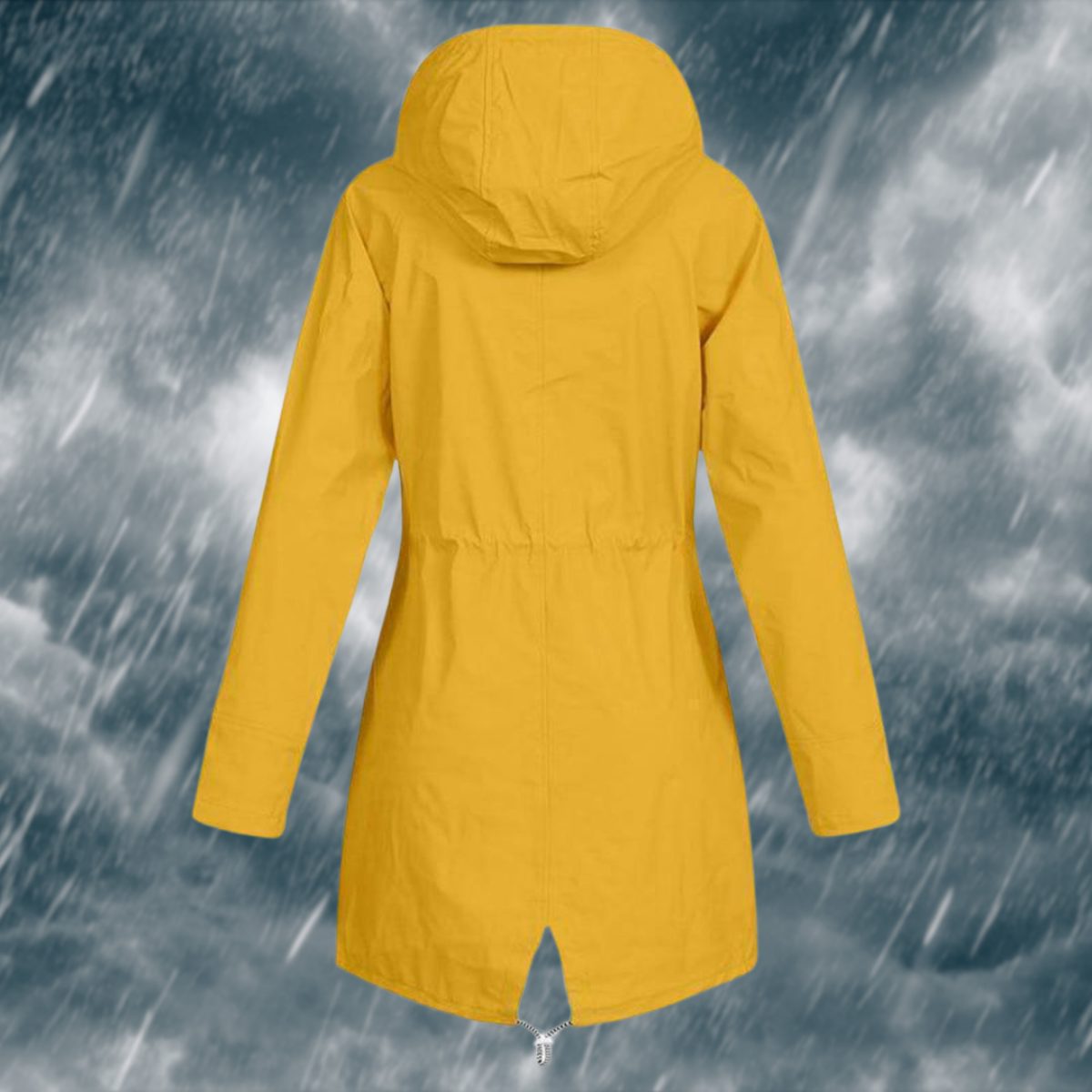 Imperméable à Capuche avec Manches Longues pour Femme