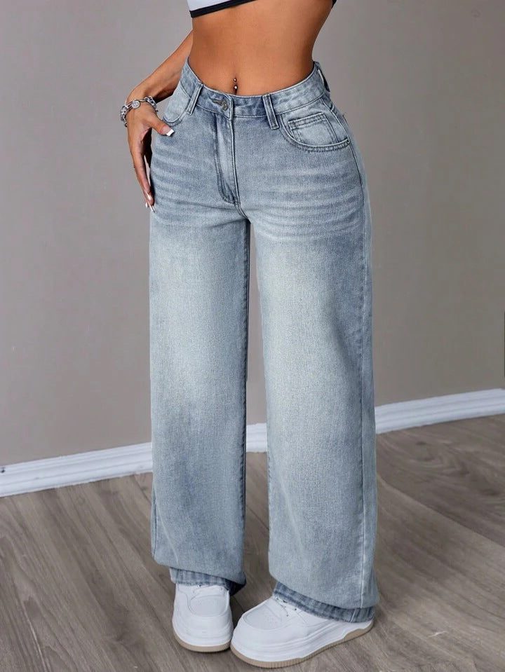 Jean Large Vintage pour Femme - Bleu clair