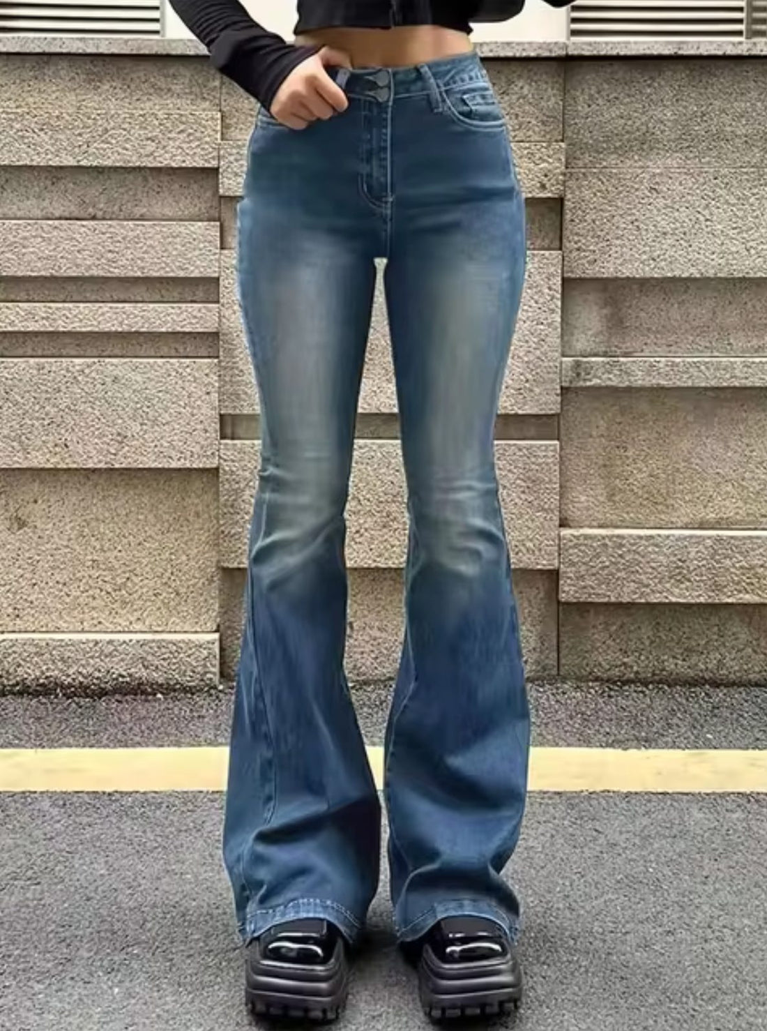 Jean Taille Haute Évasé pour Femme