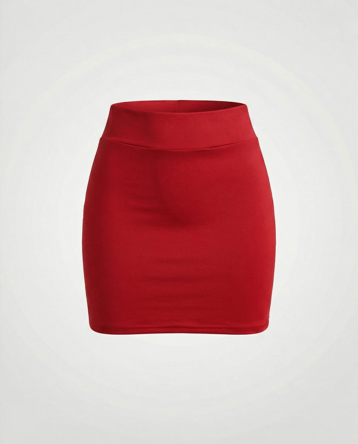 Jupe Courte Taille Haute Stretch pour Femme - Rouge