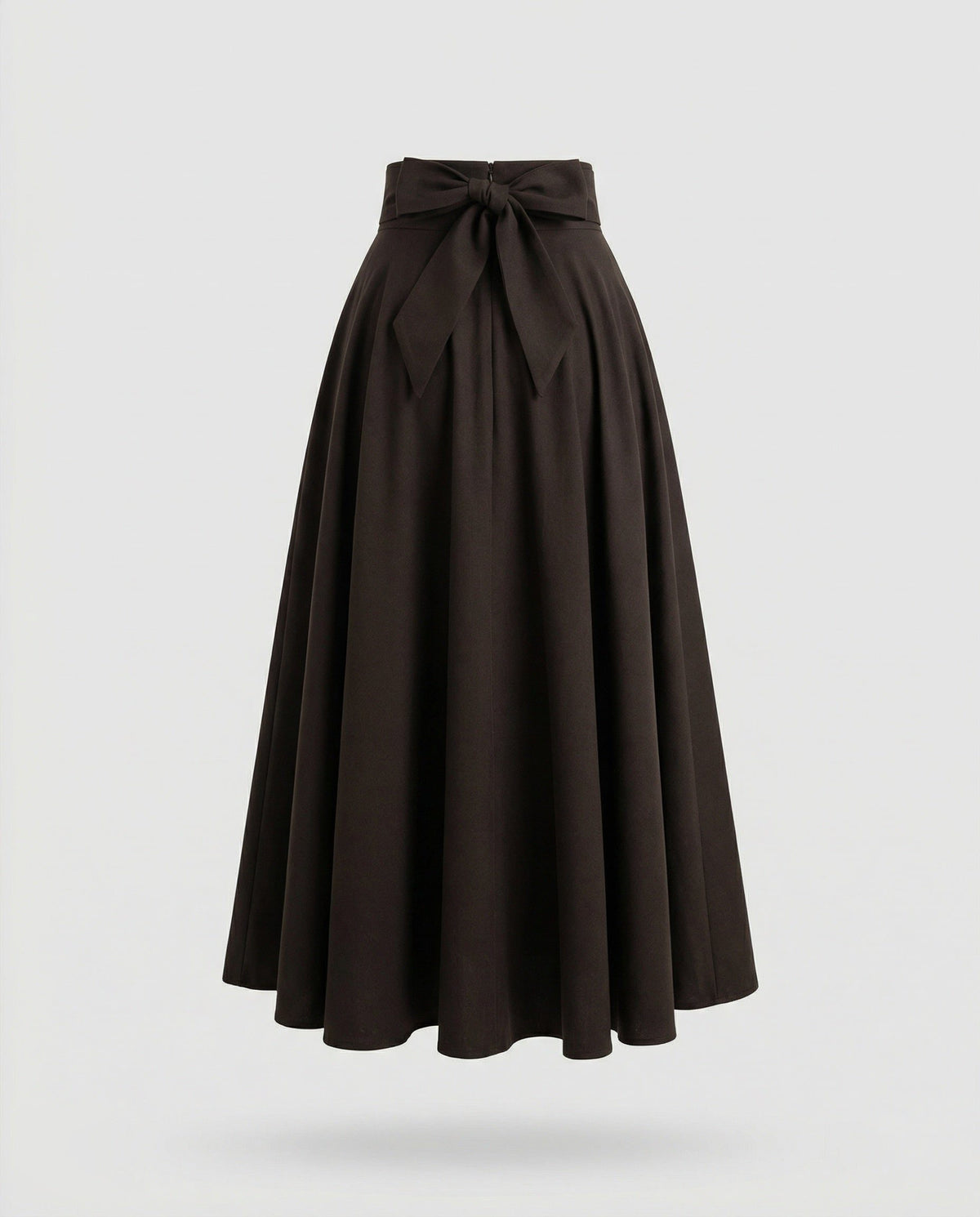 Jupe Midi Évasée avec Détail Dos pour Femme - Noir