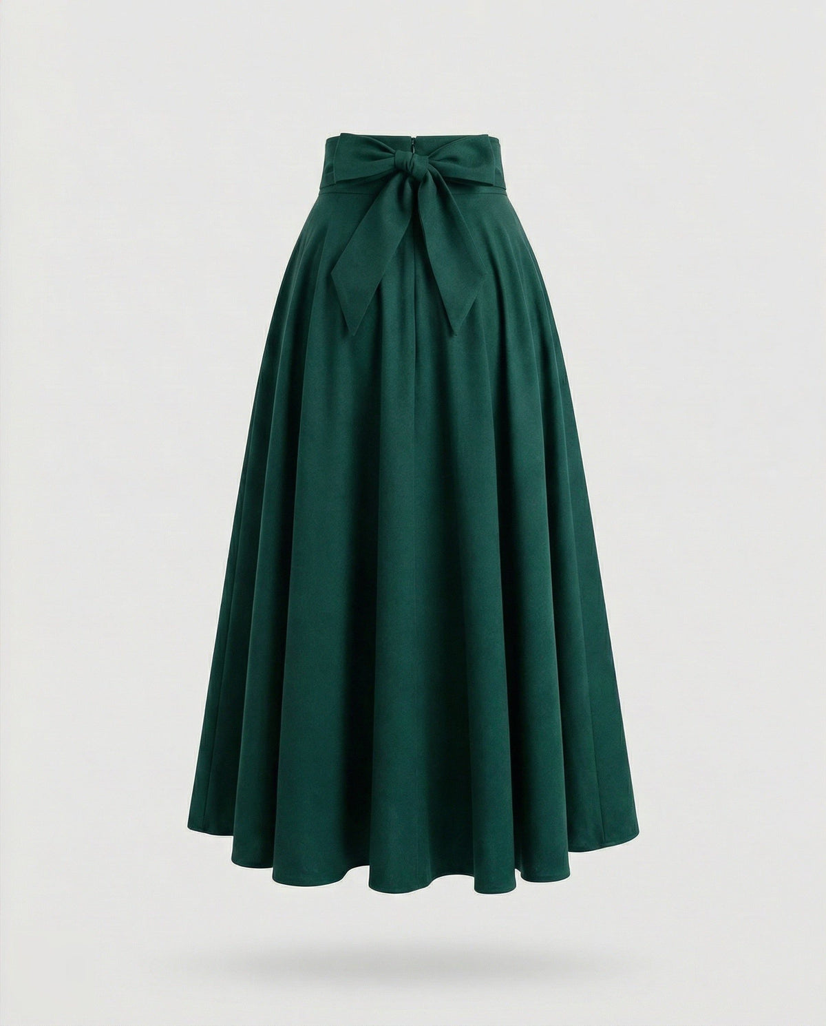 Jupe Midi Évasée avec Détail Dos pour Femme - Vert olive