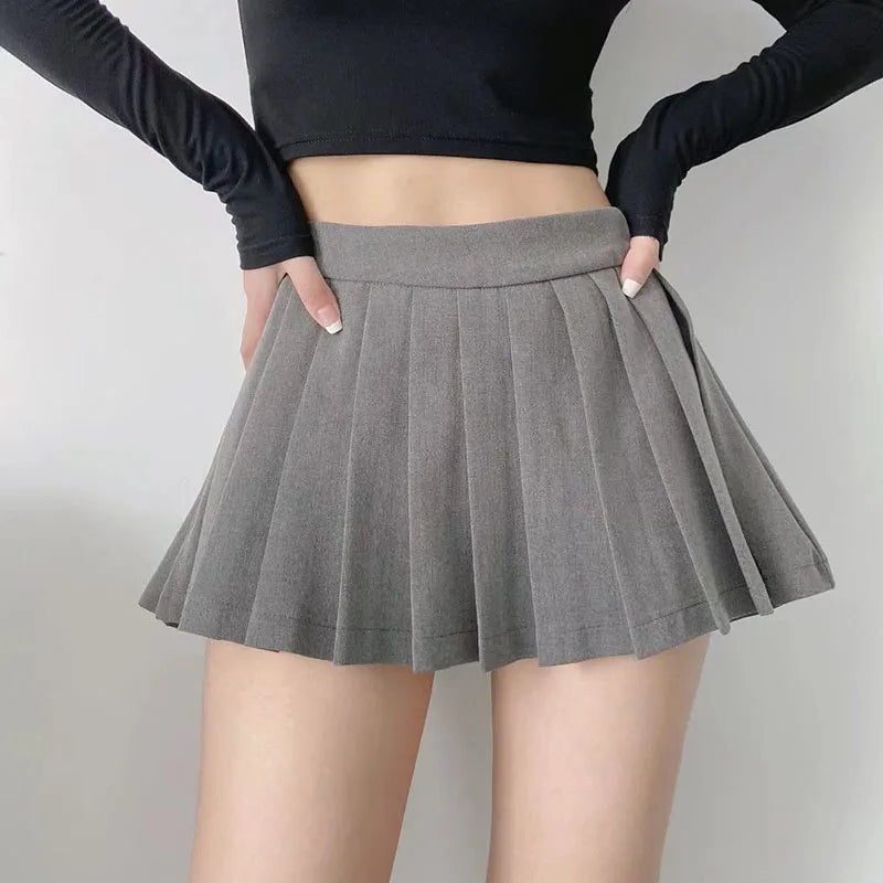 Jupe Plissée Évasée pour Femme - Gris