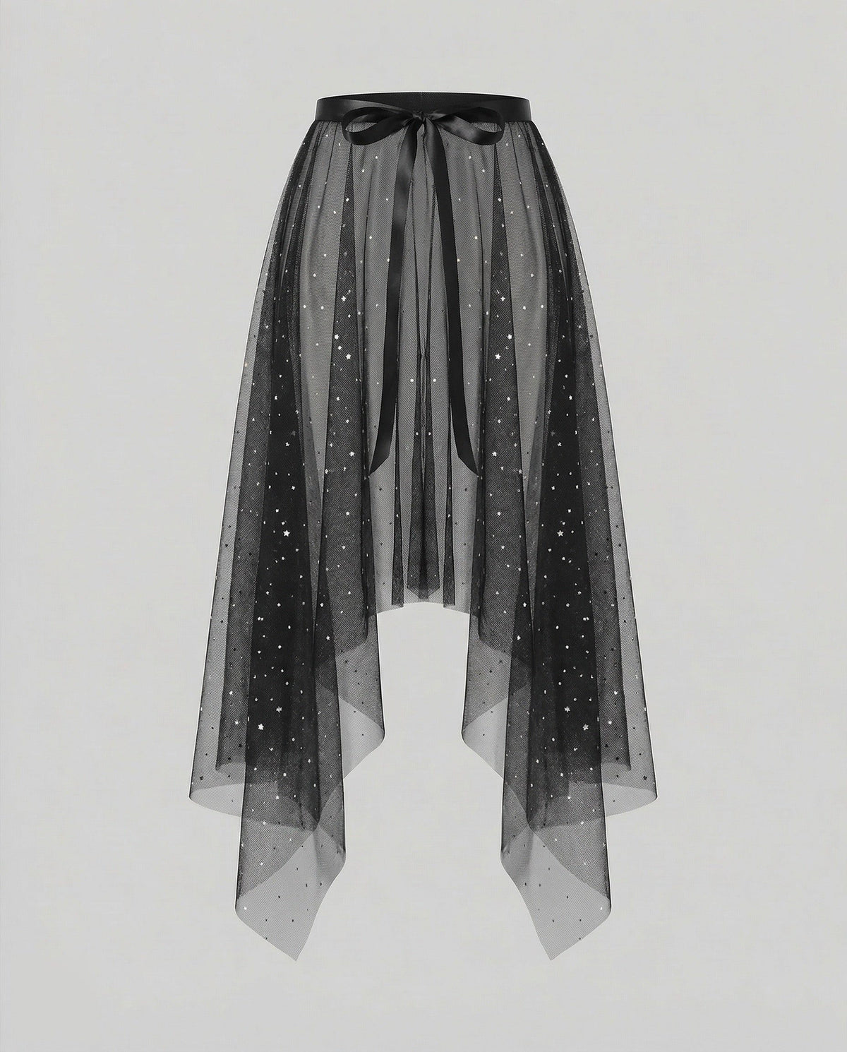 Jupe Tulle Asymétrique à Paillettes pour Femme - Noir