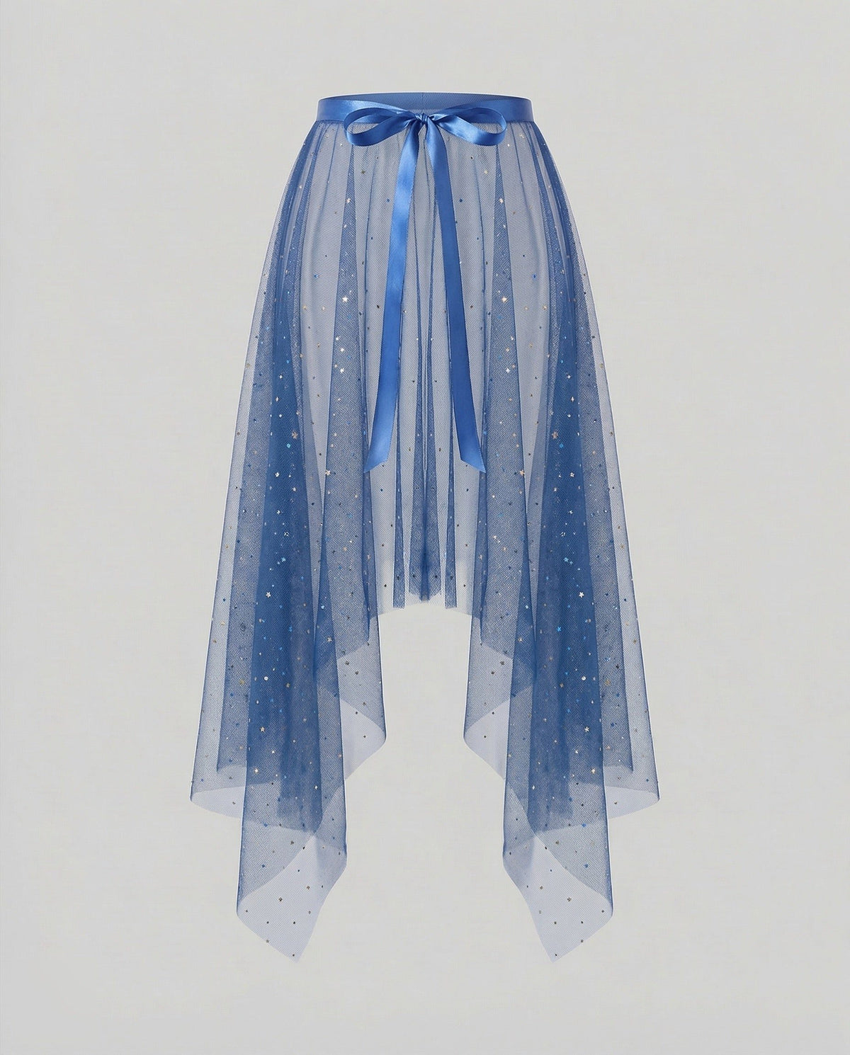 Jupe Tulle Asymétrique à Paillettes pour Femme - Bleu foncé