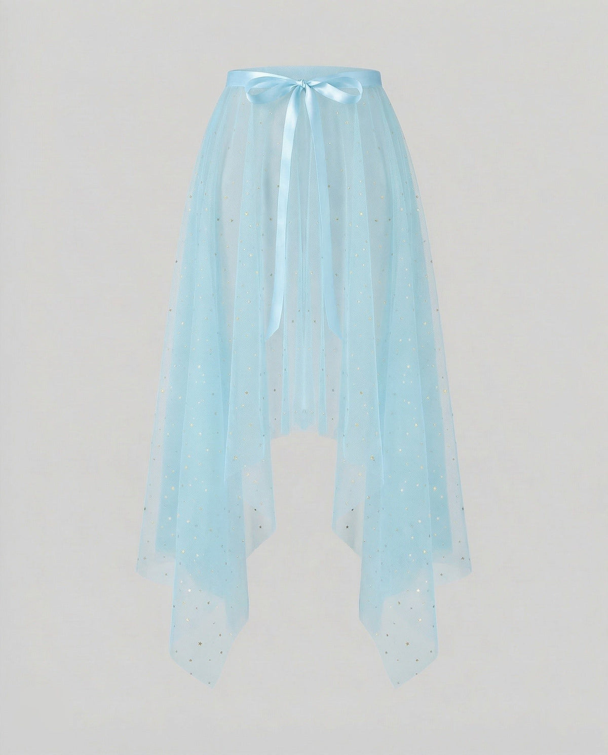 Jupe Tulle Asymétrique à Paillettes pour Femme - Bleu clair