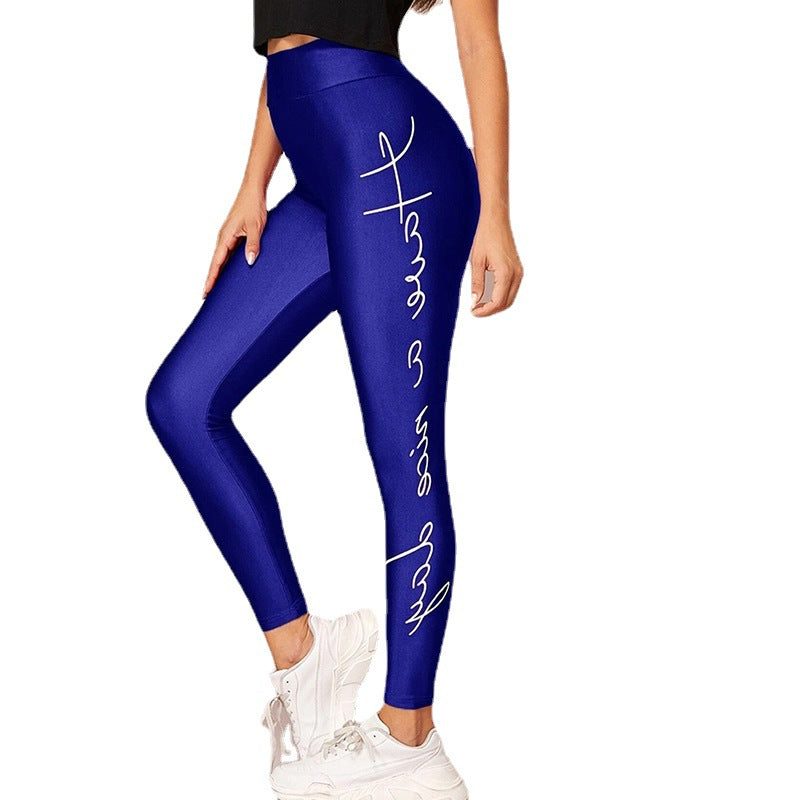 Legging de Sport Taille Haute avec Inscriptions pour Femme - View 5