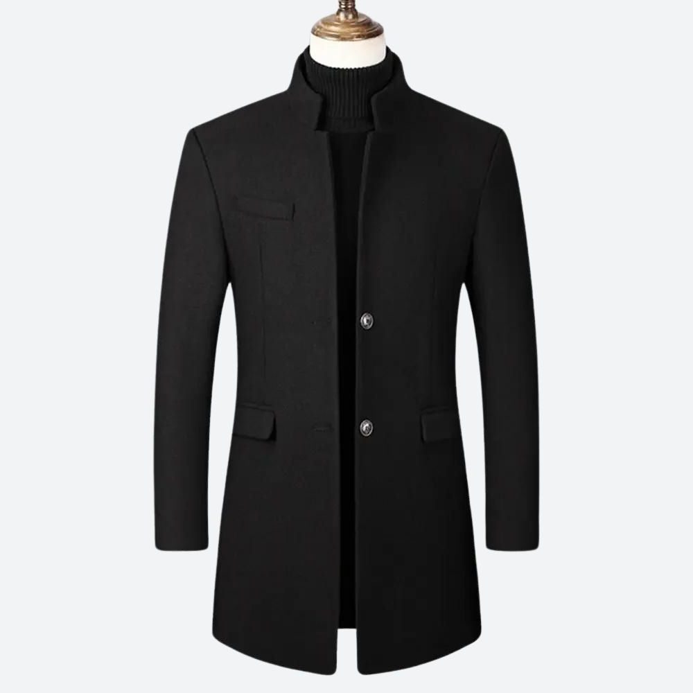 Manteau Boutonnage Double avec Col Montant pour Homme
