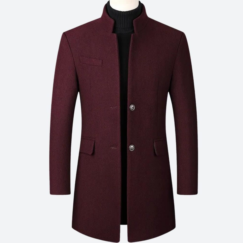 Manteau Boutonnage Double avec Col Montant pour Homme