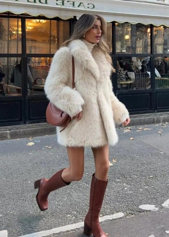 Manteau D'Hiver Oversize en Fausse Fourrure pour Femme - View 6