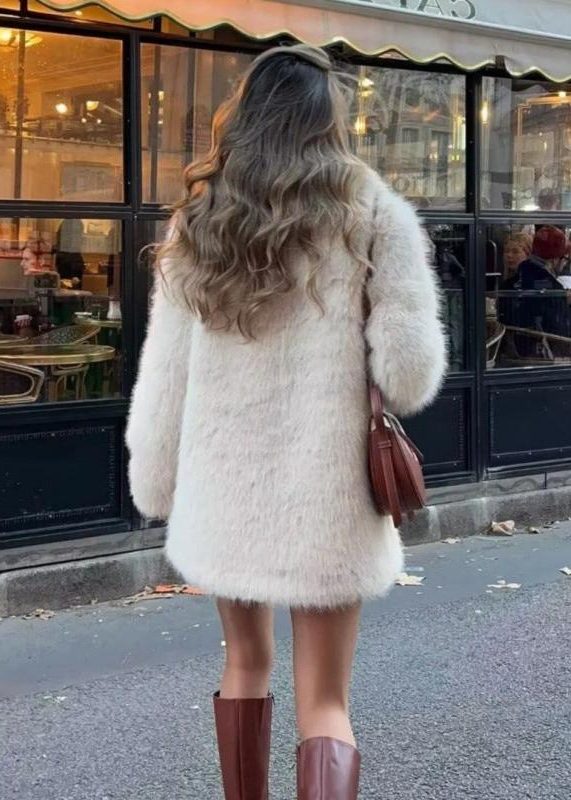 Manteau D'Hiver Oversize en Fausse Fourrure pour Femme