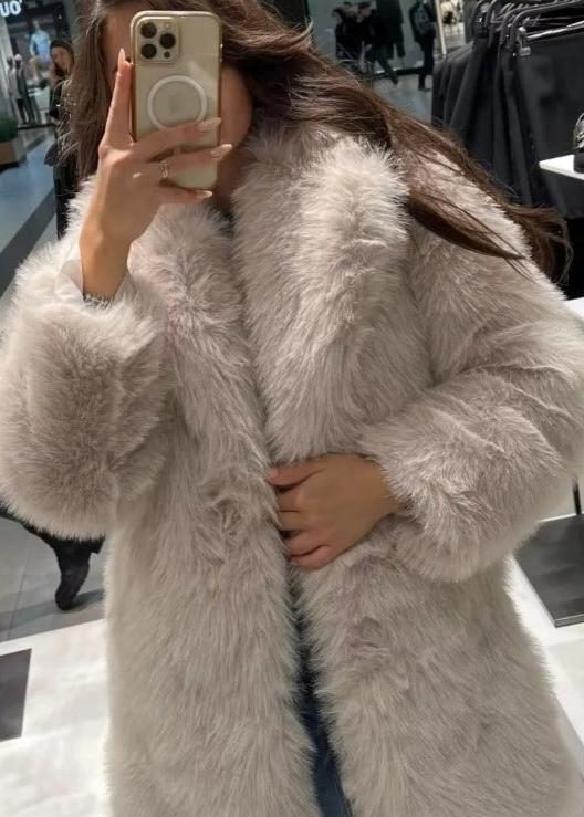 Manteau D'Hiver Oversize en Fausse Fourrure pour Femme