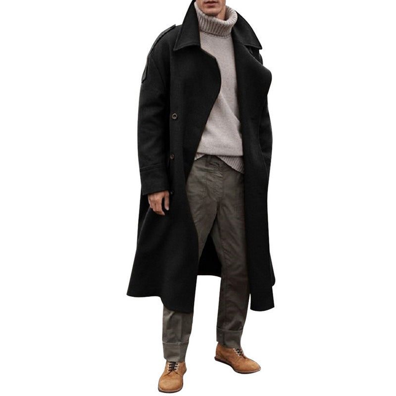 Manteau Double Boutonnage Laine pour Homme - Noir