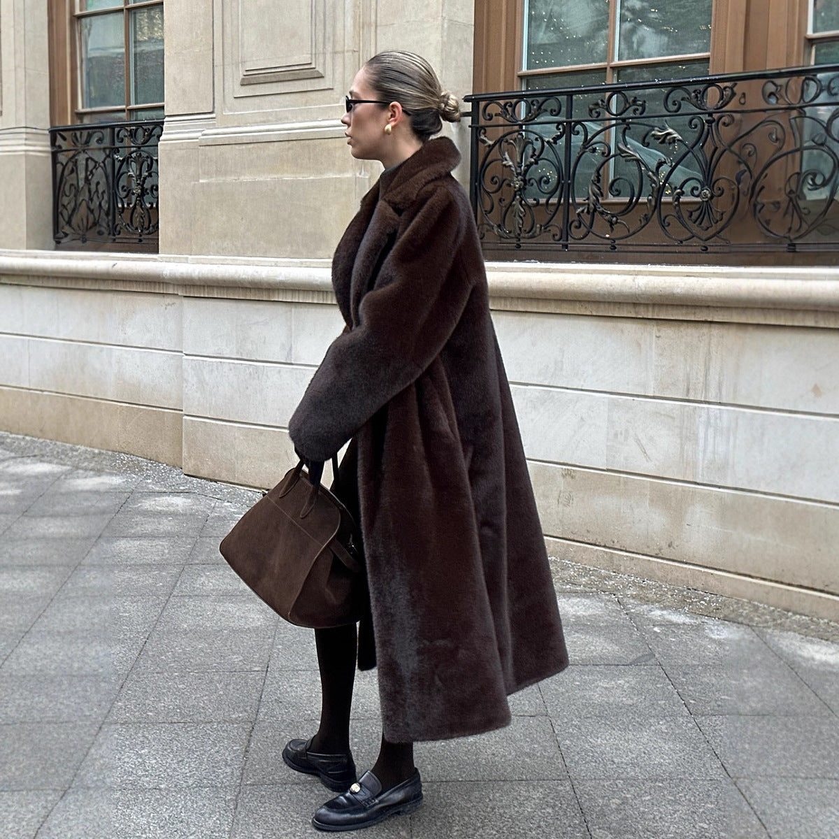Manteau Fausse Fourrure Oversize pour Femme - View 4