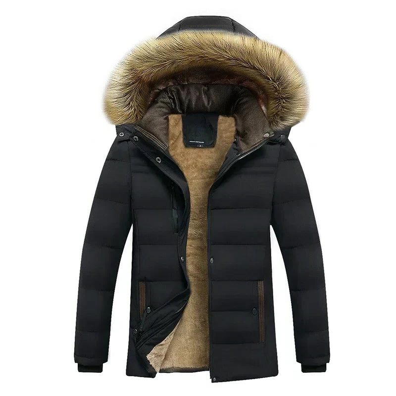 Manteau Isolé avec Capuche pour Femme - Noir