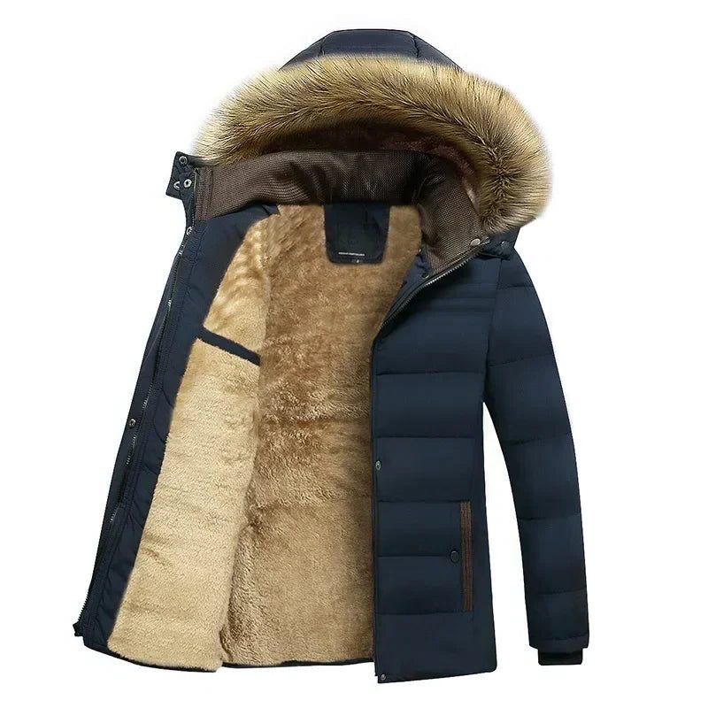 Manteau Isolé avec Capuche pour Femme - Bleu