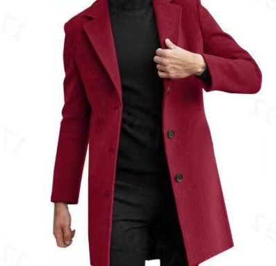 Manteau Laine Coupe Droite Boutonné pour Homme