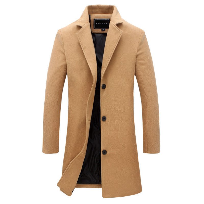 Manteau Laine Coupe Droite Boutonné pour Homme - View 2