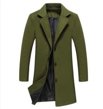 Manteau Laine Coupe Droite Boutonné pour Homme - View 4