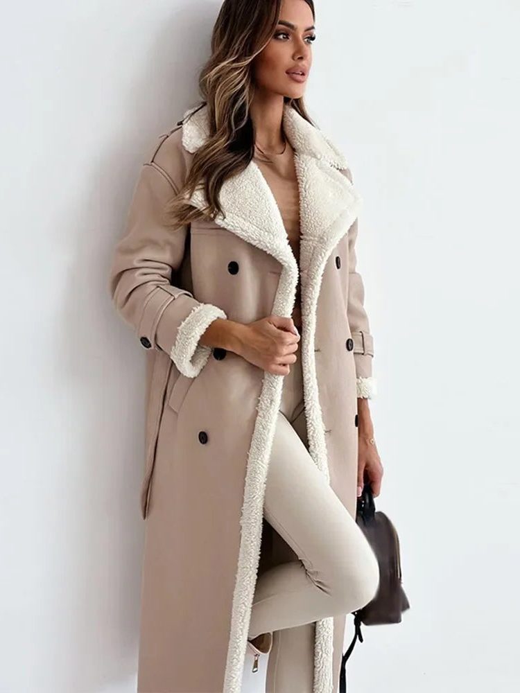 Manteau Long Doublé Mouton pour Femme - View 3