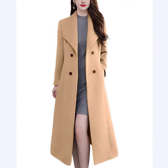 Manteau Long Double-Boutonnage pour Femme
